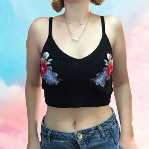 Floral knit crop top